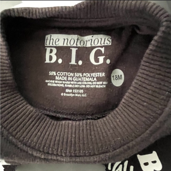 The Notorious B. I. G. Kids Black Graphic Sweatshirt - Picture 5 of 7